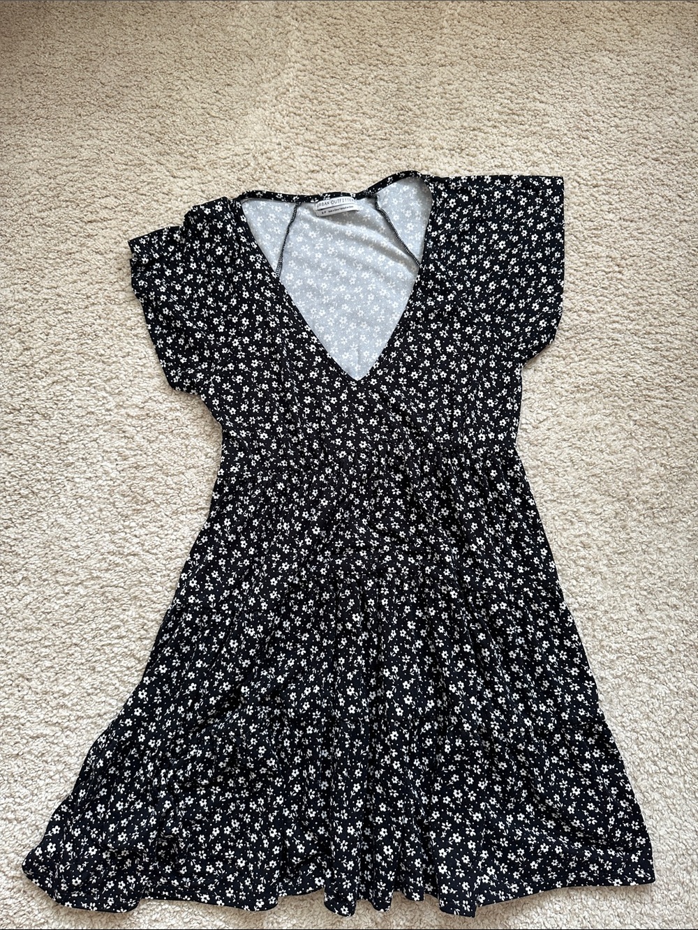 Urban Outfitters Black Floral Mini Dress